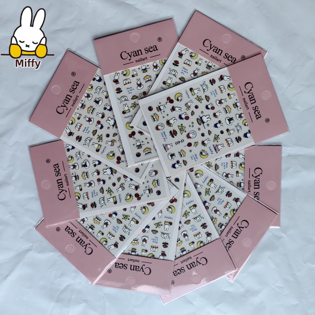 Fire Tablet Accessories - Pegatinas de conejo Miffy Kawaii, pegatinas