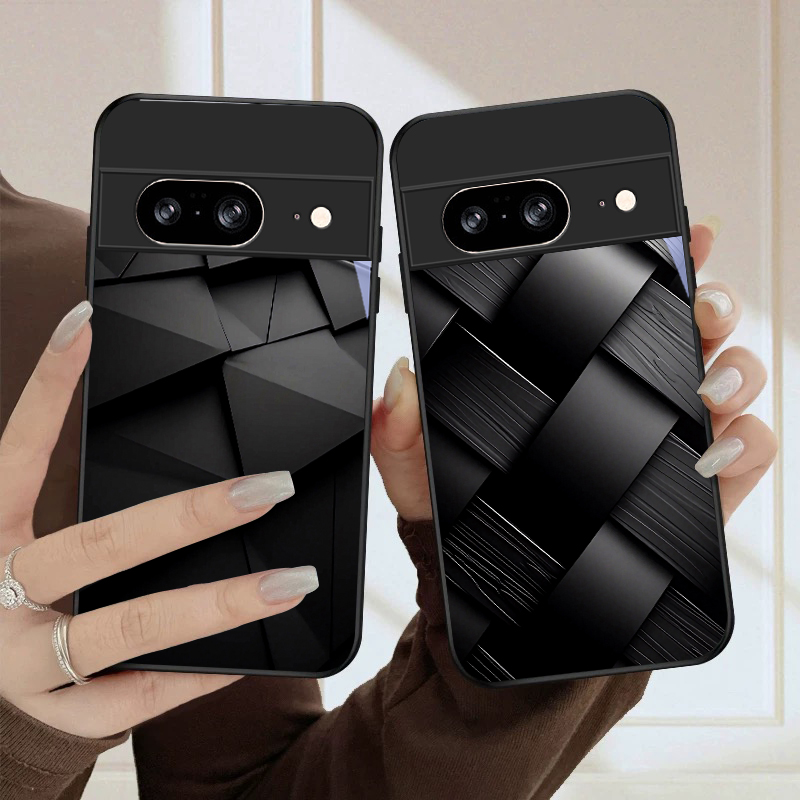 Google Pixel 8A - Funda de teléfono de cristal negro
