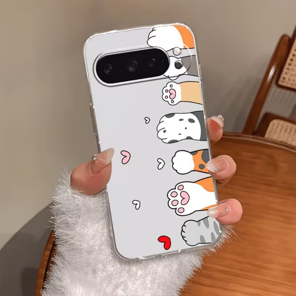 Google Pixel 8A - Funda de silicona transparente con estampado