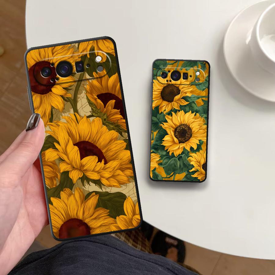 Google Pixel 8A - Funda protectora para teléfono Sunflower Sea