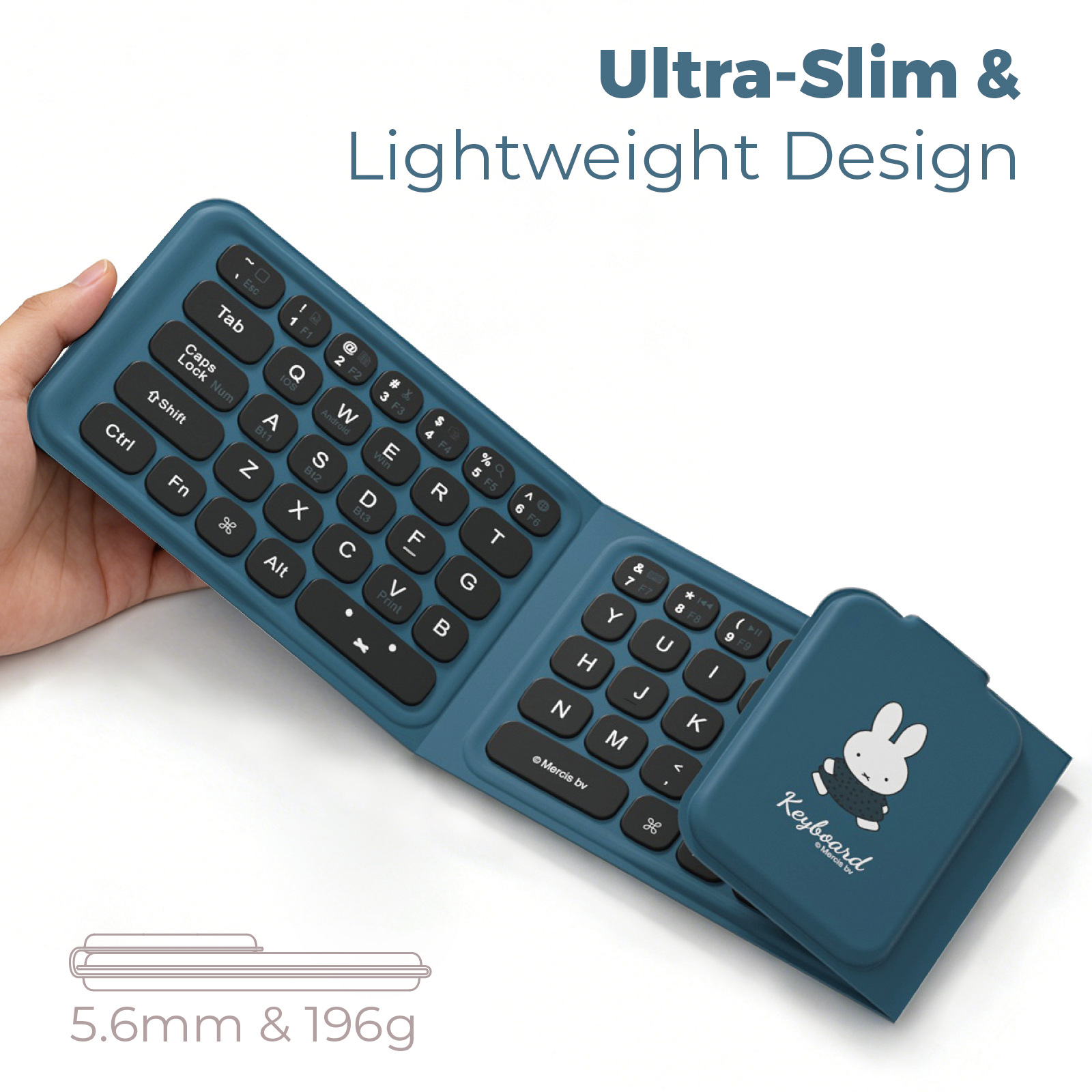 Teclado triple plegable Miffy, - Fire Tablet Accessories reseña y precio